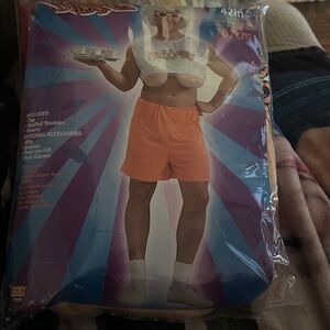 Humorous Costume with Orange Shorts